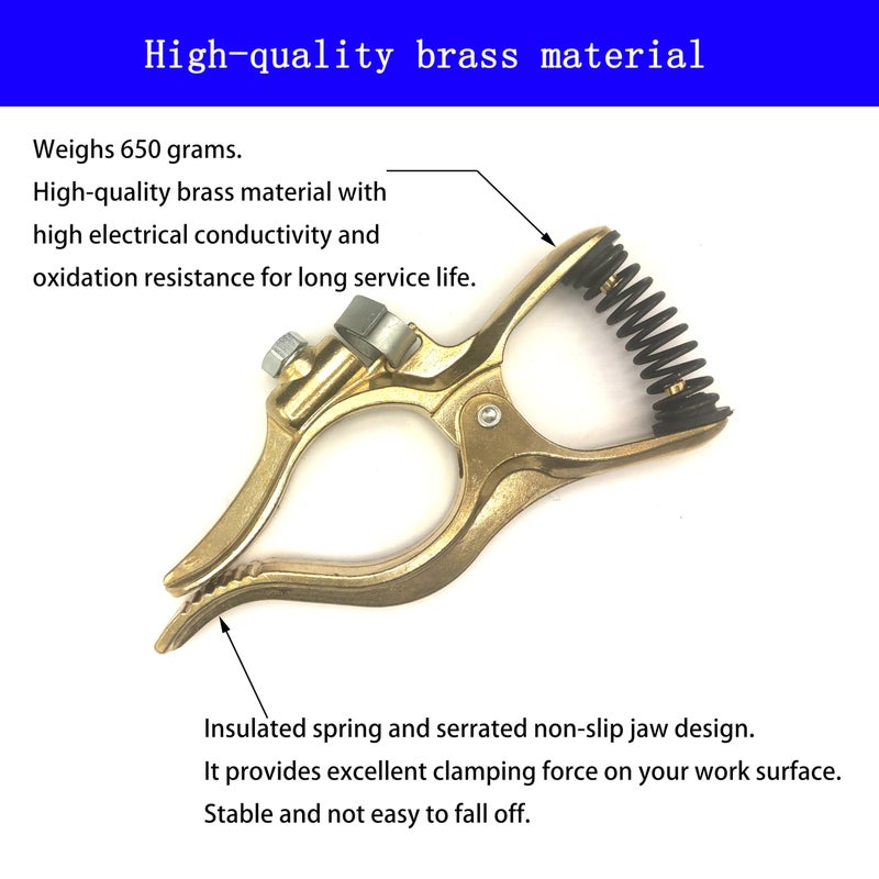 KINGQ 300-Amp T-Style Welding Ground Clamp Brass - Image 2